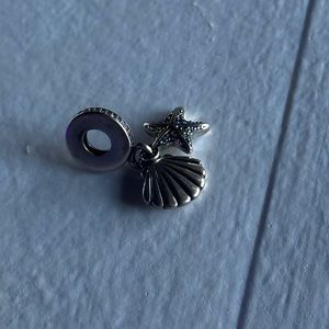 Pandora charm: Starfish and Seashell dangle charm silver
